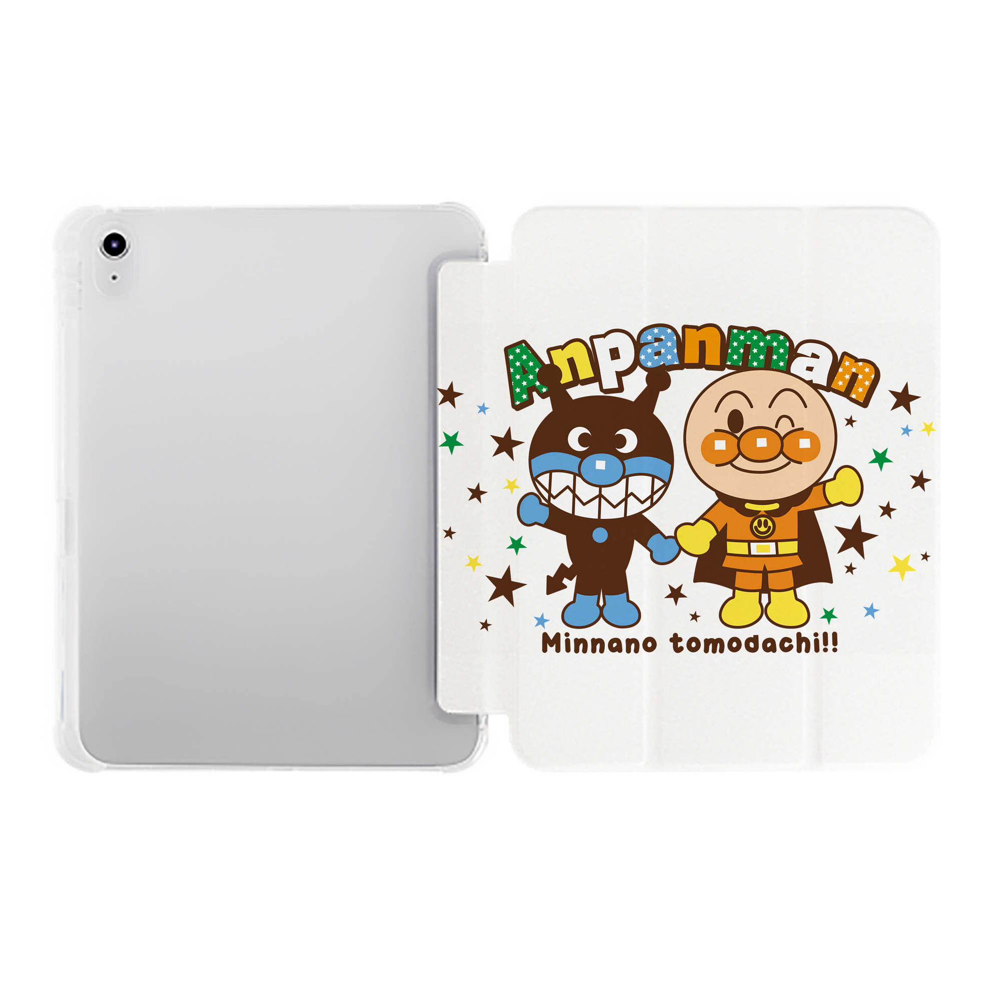 （画像用） アンパンマン Anpanman IPad ケース ペン収納付き 三つ折りスタンド PUレザー×シリコン 対応機種9.5/10.5/10.9インチ